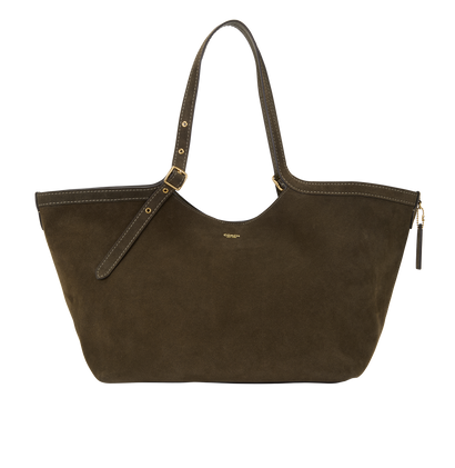 Gramercy Tote, &pound;275, Handbags, Green, Suede, Front view